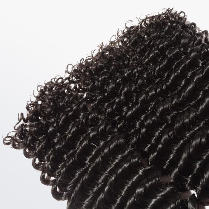 10 - 30 Inch Deep Curly Virgin Brazilian Hair 1B Natural Black - Lordess Beauty