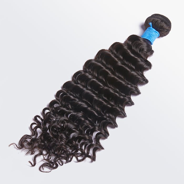 10 - 30 Inch Deep Wavy Virgin Brazilian Hair 1B Natural Black - Lordess Beauty