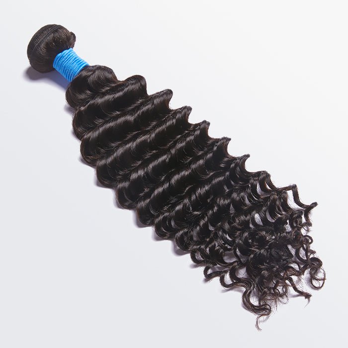 10 - 30 Inch Deep Wavy Virgin Brazilian Hair 1B Natural Black - Lordess Beauty