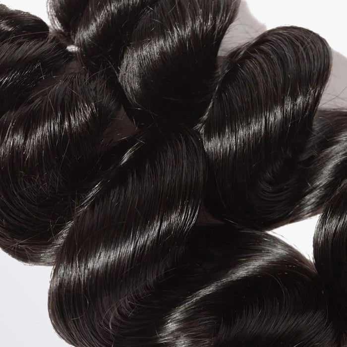 10 - 30 Inch Loose Wavy Virgin Brazilian Hair 1B Natural Black - Lordess Beauty