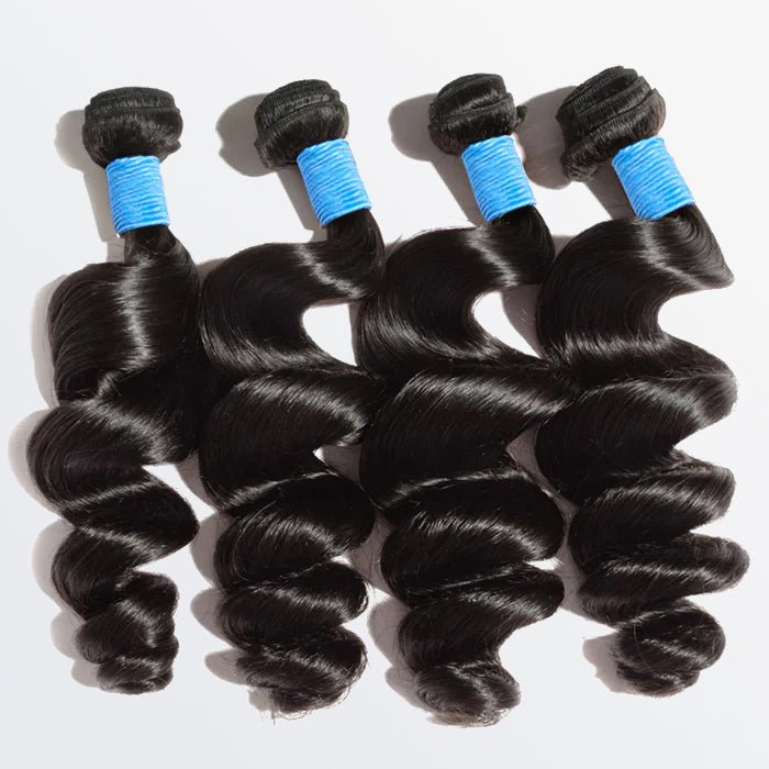 10 - 30 Inch Loose Wavy Virgin Brazilian Hair 1B Natural Black - Lordess Beauty