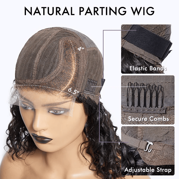 10 inch Bouncy Left C Part Loose Wave Glueless Minimalist HD Lace Wig Ready To Go - Lordess Beauty
