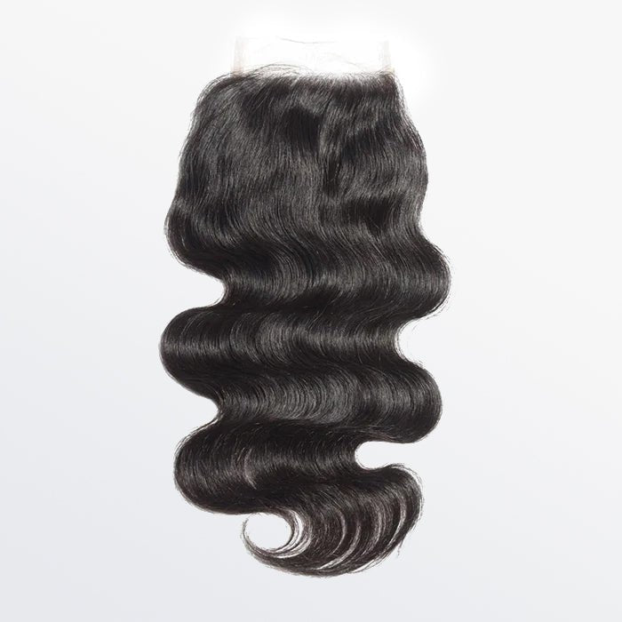12 - 20 Inch 4.5" x 4.5" Upgrade Body Wavy Free Parted Lace Closure 1B Natural Black - Lordess Beauty
