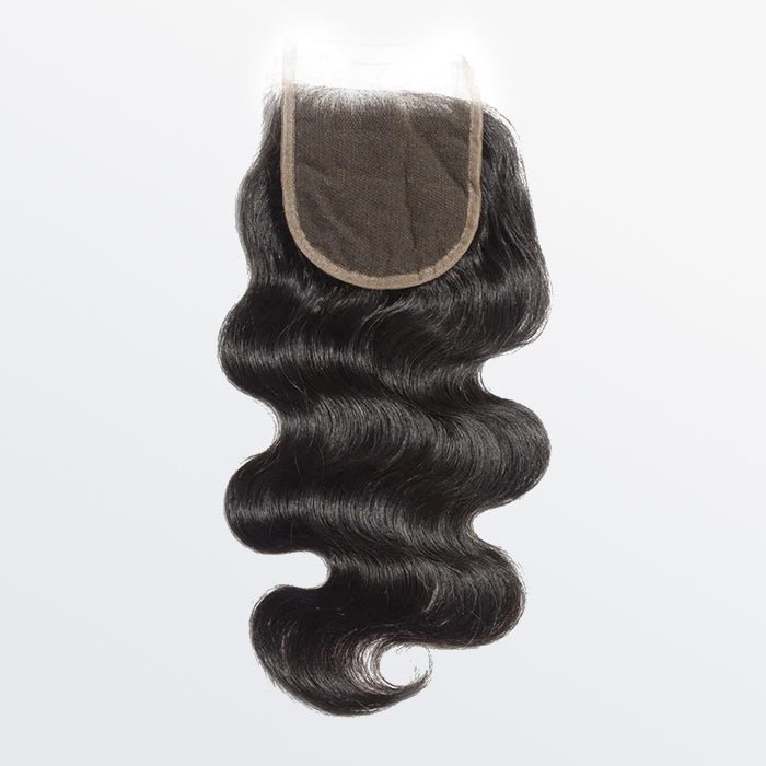 12 - 20 Inch 4.5" x 4.5" Upgrade Body Wavy Free Parted Lace Closure 1B Natural Black - Lordess Beauty