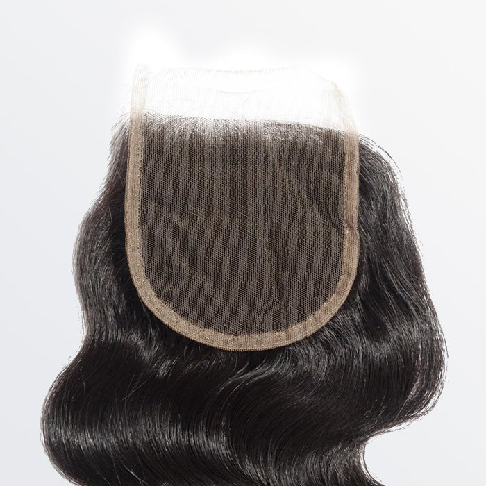 12 - 20 Inch 4.5" x 4.5" Upgrade Body Wavy Free Parted Lace Closure 1B Natural Black - Lordess Beauty