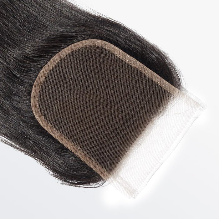 12 - 20 Inch 4.5" x 4.5" Upgrade Straight Free Parted Lace Closure 1B Natural Black - Lordess Beauty