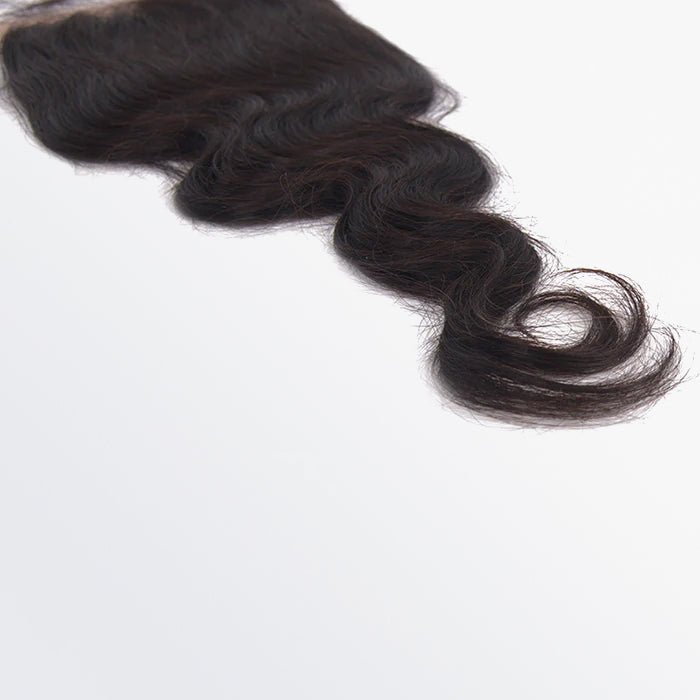 12 - 20 Inch 5" x 5" Body Wavy Free Parted Lace Closure 1B Natural Black - Lordess Beauty