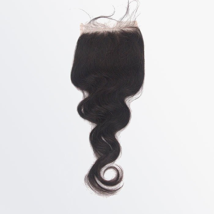 12 - 20 Inch 5" x 5" Body Wavy Free Parted Lace Closure 1B Natural Black - Lordess Beauty