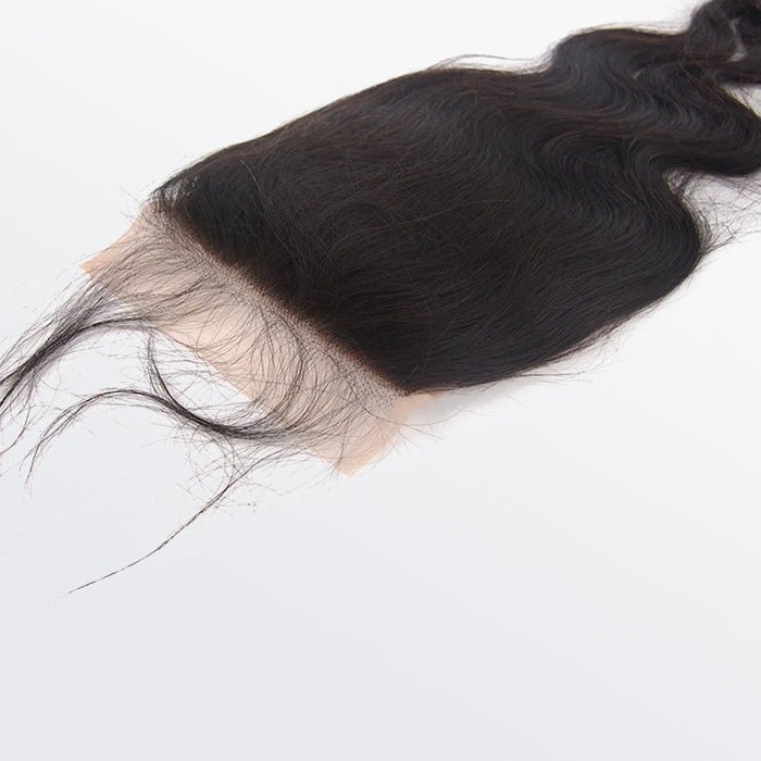 12 - 20 Inch 5" x 5" Body Wavy Free Parted Lace Closure 1B Natural Black - Lordess Beauty