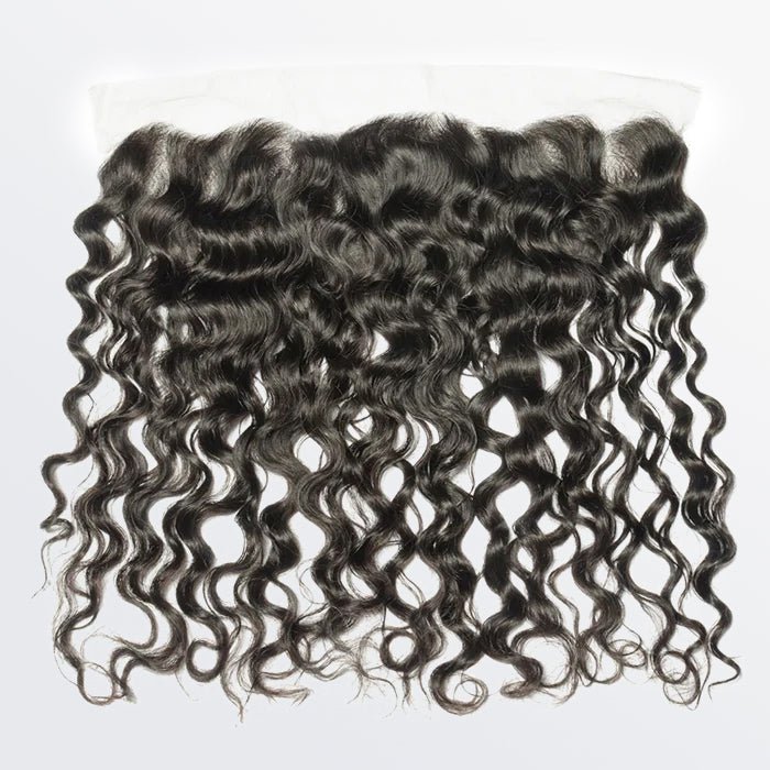 14 - 20 Inch 13" x 4" Natural Wavy Free Parted Frontal 1B Natural Black - Lordess Beauty