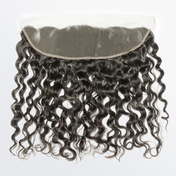14 - 20 Inch 13" x 4" Natural Wavy Free Parted Frontal 1B Natural Black - Lordess Beauty