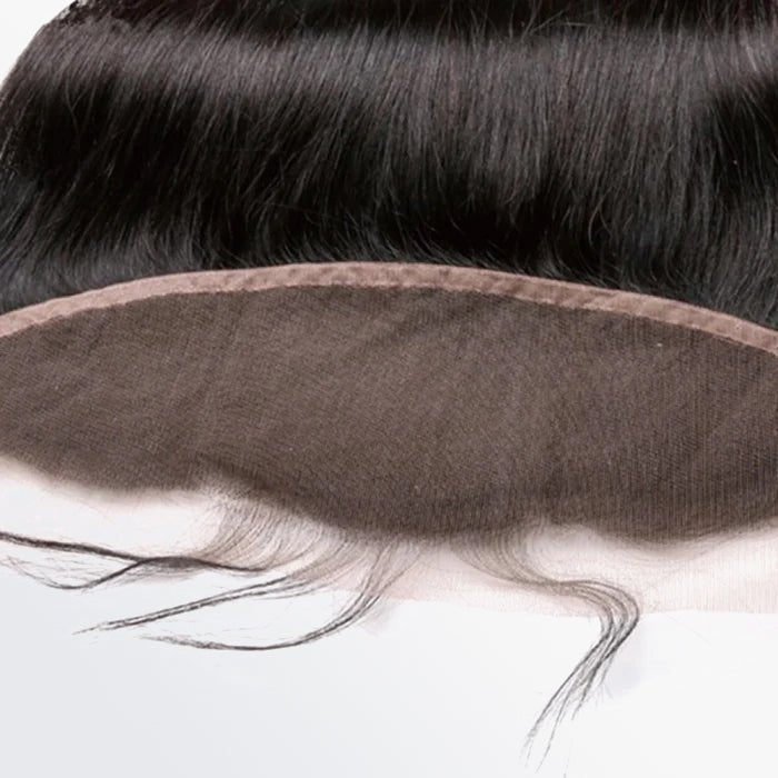14 - 20 Inch 13" x 4" Straight Free Parted Frontal 1B Natural Black - Lordess Beauty
