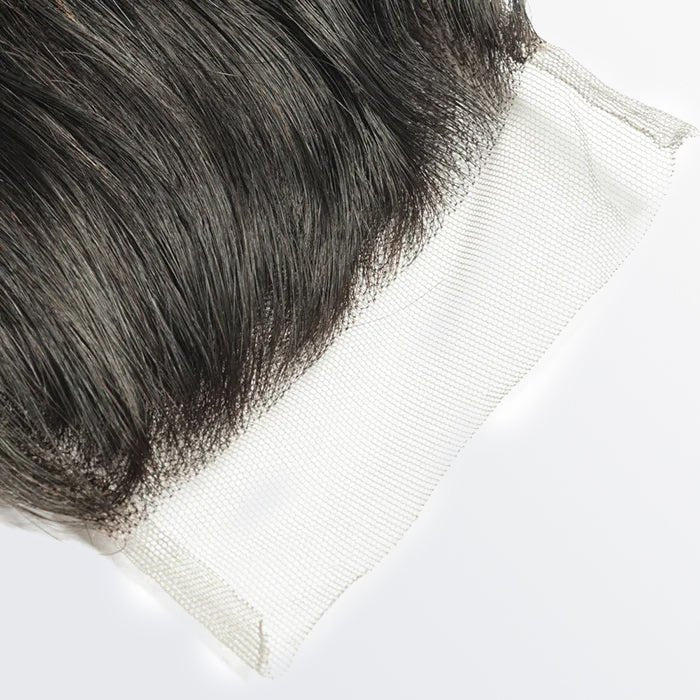 14 - 20 Inch 4" x 4" Loose Wavy Free Parted Lace Closure 1B Natural Black - Lordess Beauty