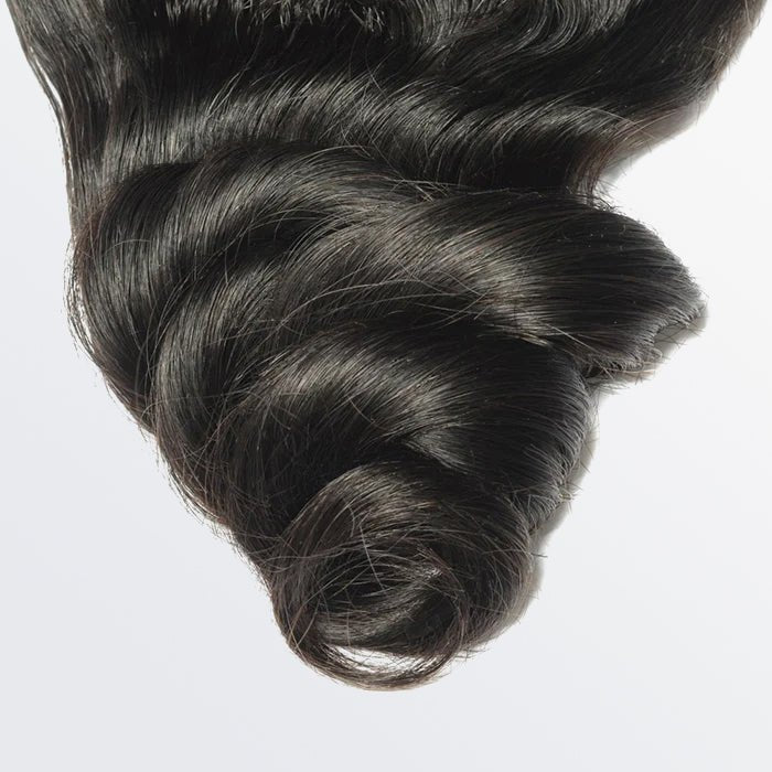 14 - 20 Inch 4" x 4" Loose Wavy Free Parted Lace Closure 1B Natural Black - Lordess Beauty