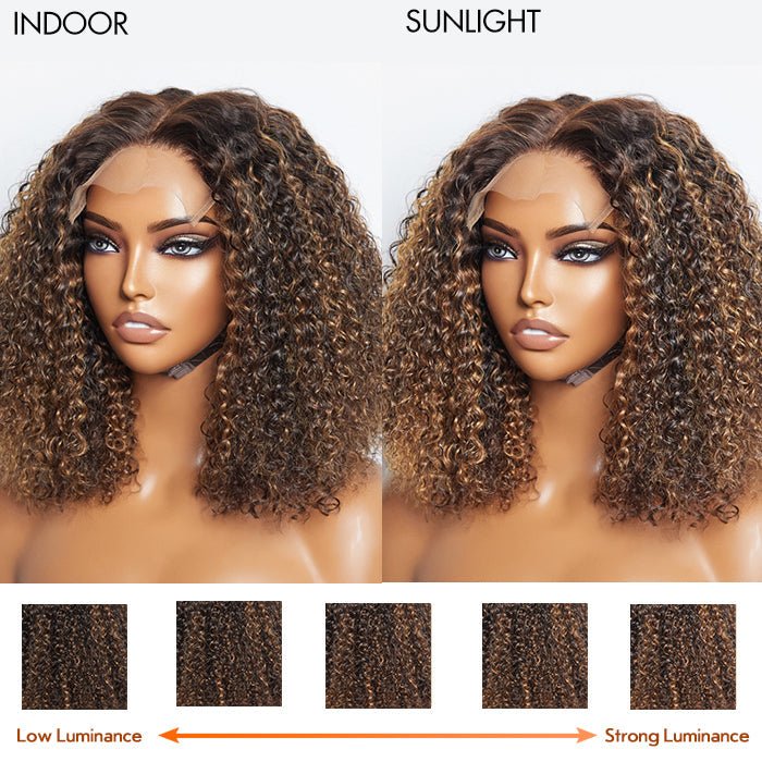 14 inch 5"x5" Closure Lace Wig Kinky Curly Brazilian Human Virgin Hair 150% Density - Lordess Beauty