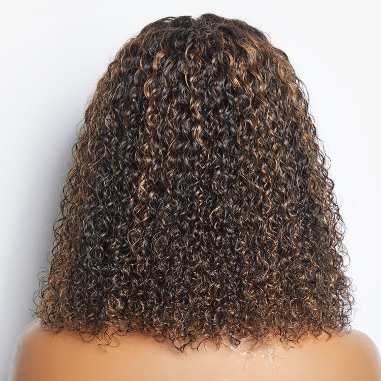 14 inch 5"x5" Closure Lace Wig Kinky Curly Brazilian Human Virgin Hair 150% Density - Lordess Beauty