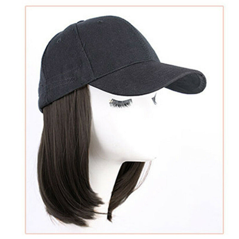 Effortless Elegance Hat Wig – Short Straight Hair Design