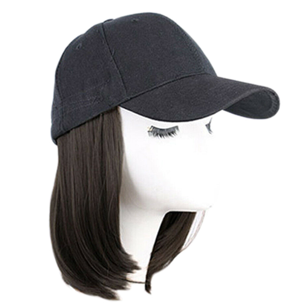 Effortless Elegance Hat Wig – Short Straight Hair Design