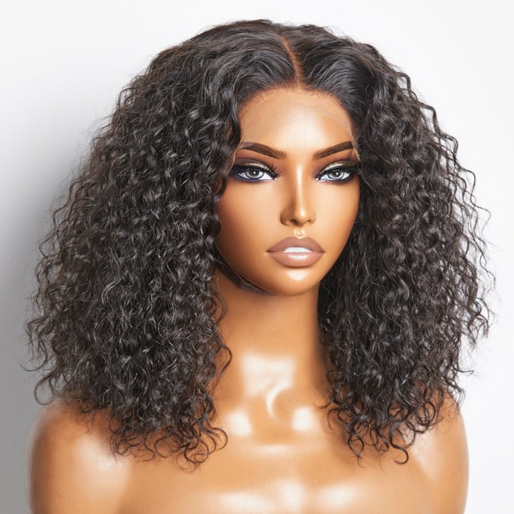 5x5 Glueless Lace Closure Bob Wig 150% Density Water Wave - Lordess Beauty