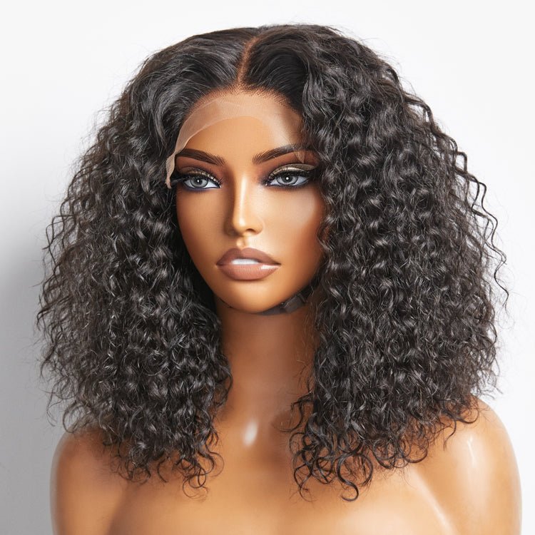 5x5 Glueless Lace Closure Bob Wig 150% Density Water Wave - Lordess Beauty