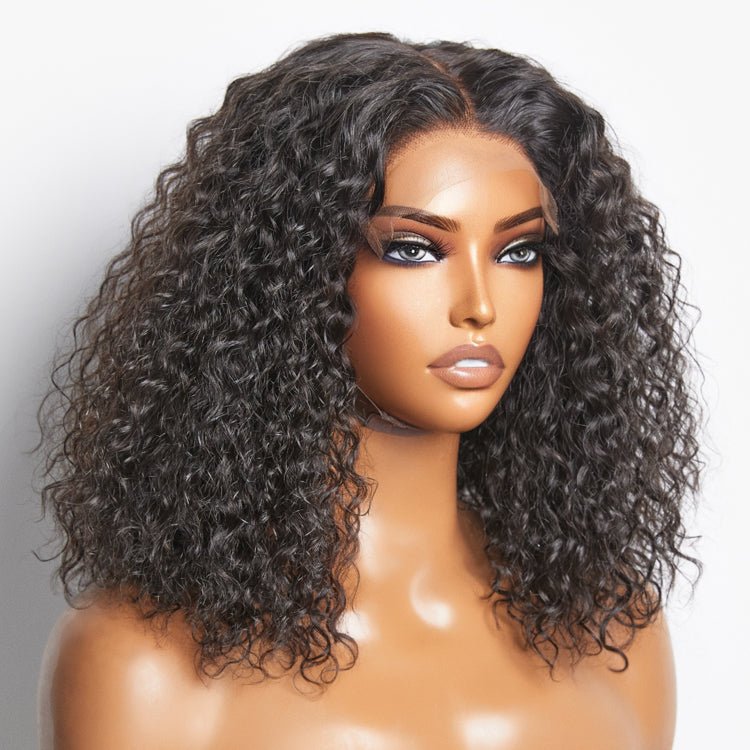 5x5 Glueless Lace Closure Bob Wig 150% Density Water Wave - Lordess Beauty