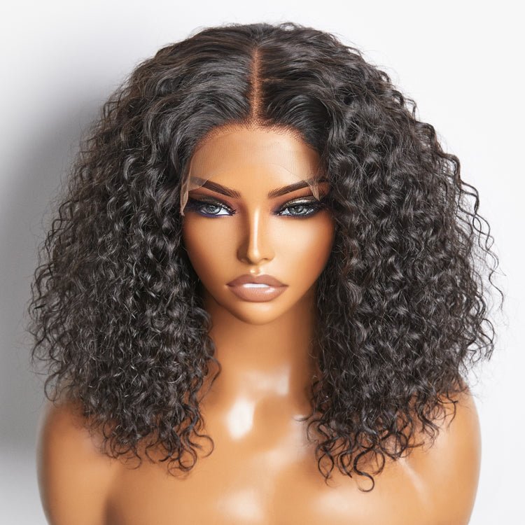 5x5 Glueless Lace Closure Bob Wig 150% Density Water Wave - Lordess Beauty