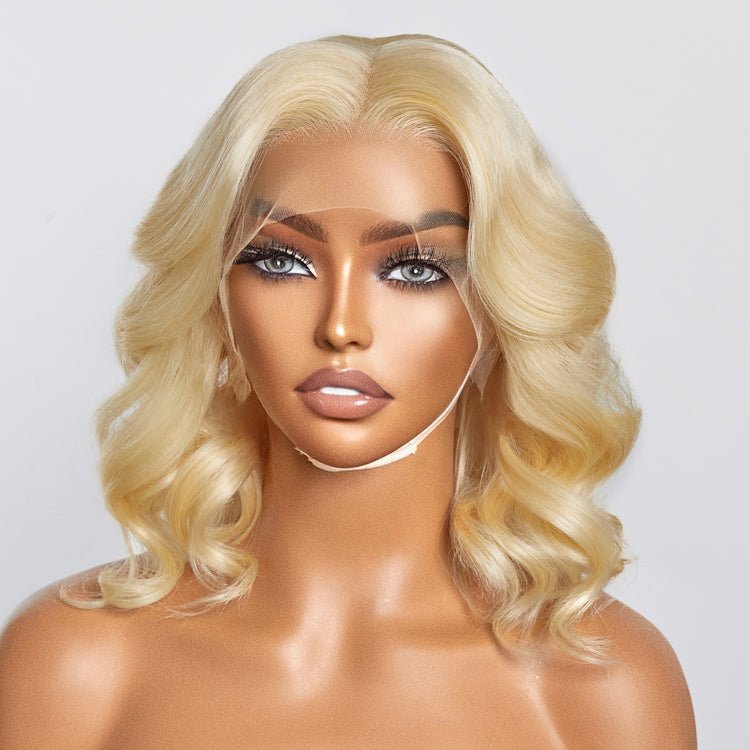 613 13x4 Pre - Plucked Lace Front Body Wave Bob Wig 150% Density - Lordess Beauty