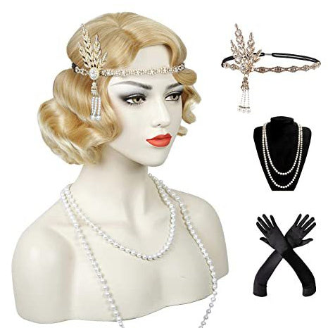 Vintage Glam Anime Finger Wave Wig Set – Perfect for Fantasy & Cosplay