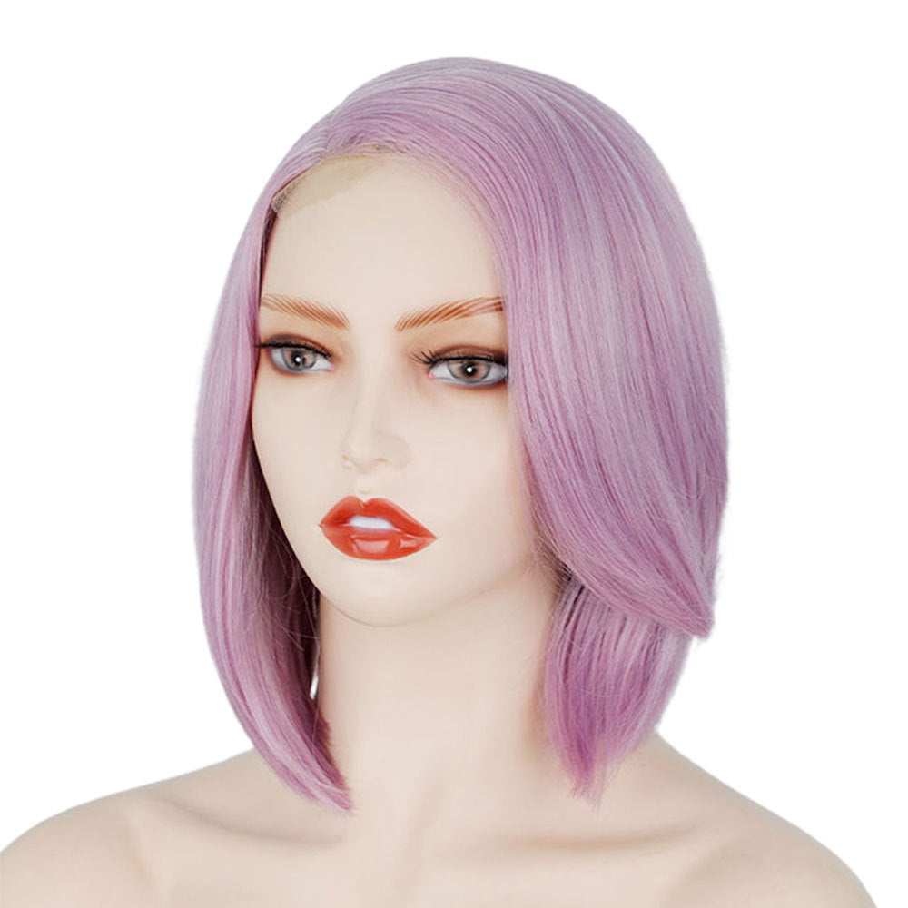 Dreamy Pink & Lavender Short Curly Lace Wig – Effortless Elegance