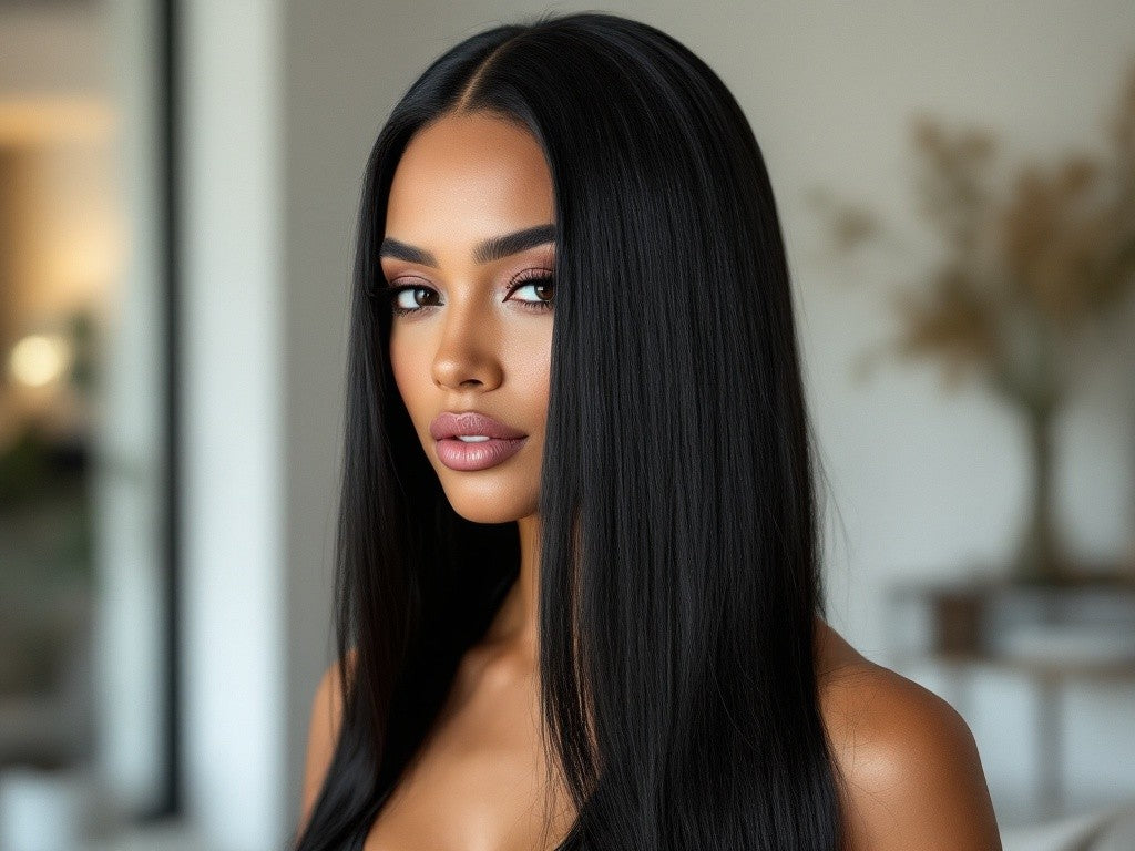 Straight 4x4 Transparent Closure Wig