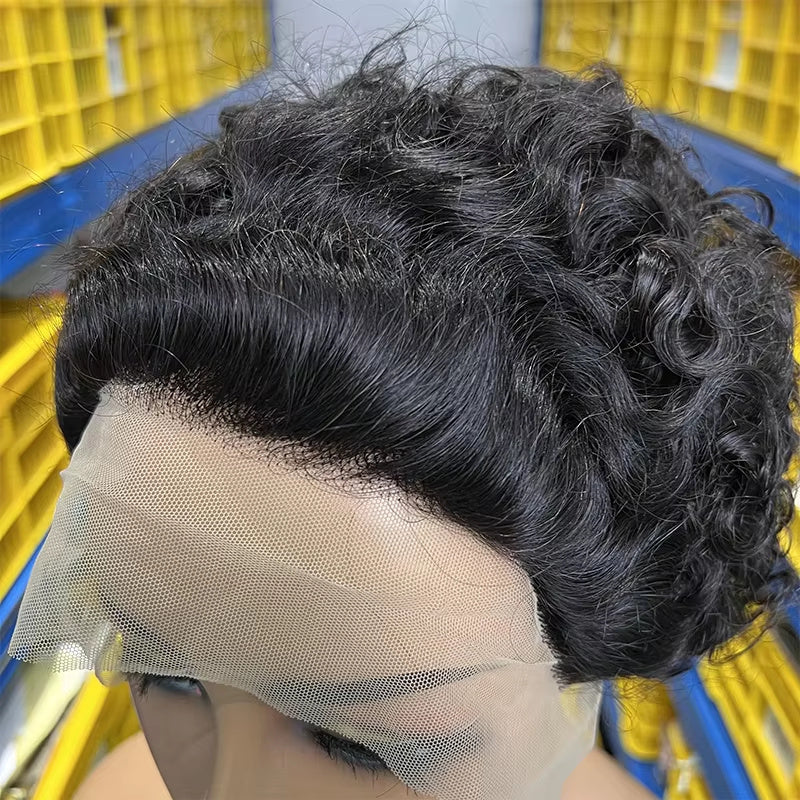 Brazilian Pixie Cut 13x1 Lace Front Wig – Short Curly Human Hair Wig