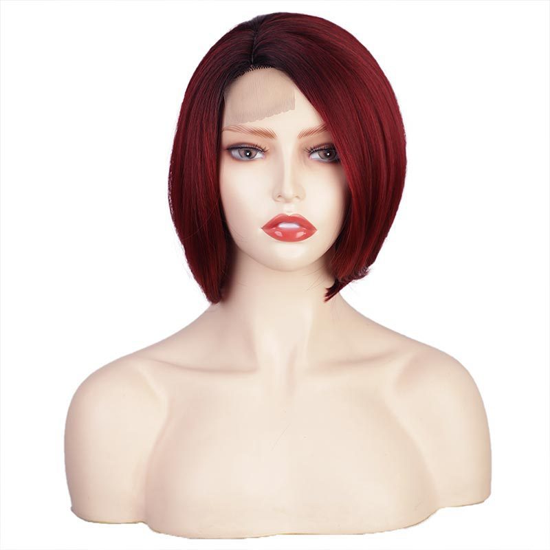 Chic Wine Red Bob Wig – Sleek & Stylish