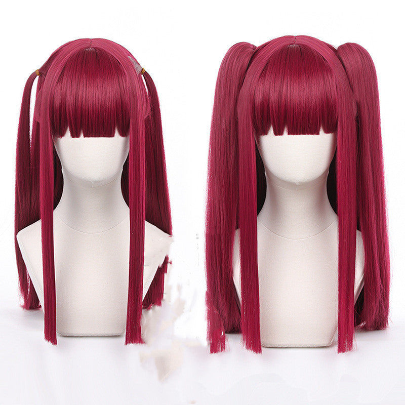 Burgundy Glam Cosplay Wig – Anime-Inspired Elegance