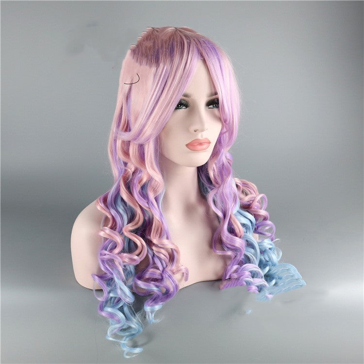 Cosplay Wig – Long Curly Elegance in Dreamy Pastel Hues