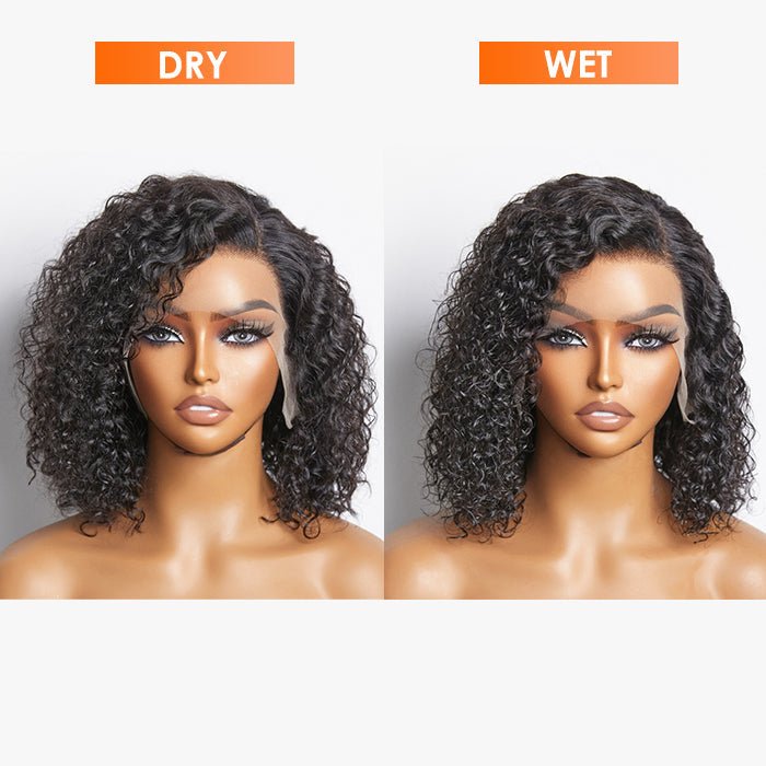 Pre - Plucked 13x4 Lace Front Curly Bob Wig 150% Density - Lordess Beauty