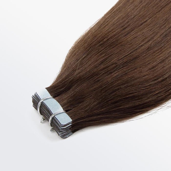 Premium Quality Straight Tape In Remy Hair Extensions 4 Chocolate Brown - Lordess Beauty