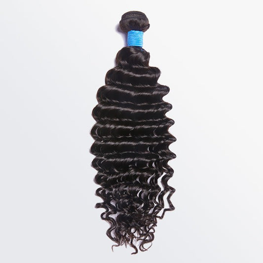 10 - 30 Inch Deep Wavy Virgin Brazilian Hair 1B Natural Black - Lordess Beauty