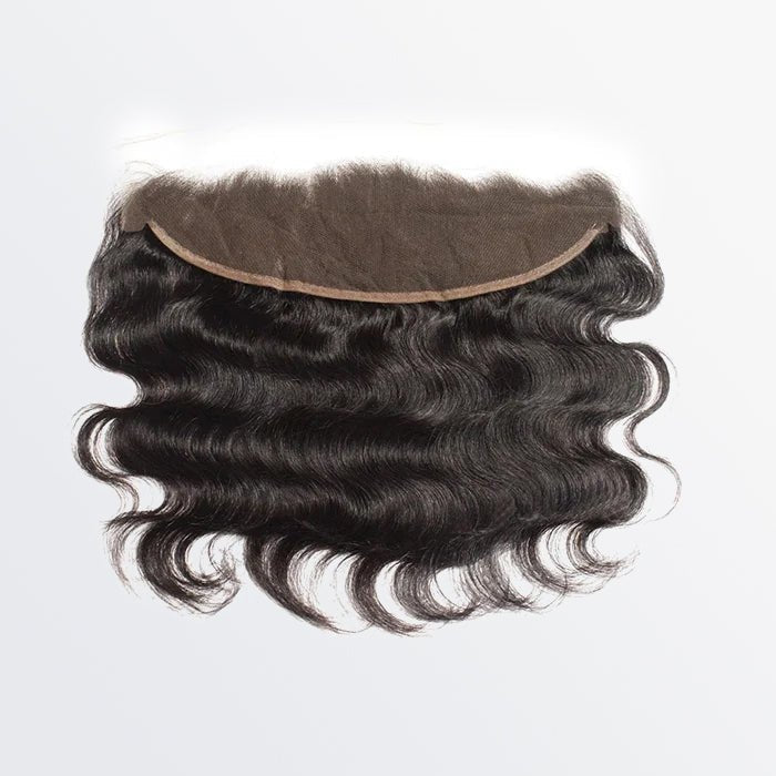 14 - 20 Inch 13" x 4" Body Wavy Free Parted Frontal 1B Natural Black - Lordess Beauty