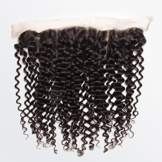 14 - 20 Inch 13" x 4" Water Wavy Free Parted Frontal 1B Natural Black - Lordess Beauty