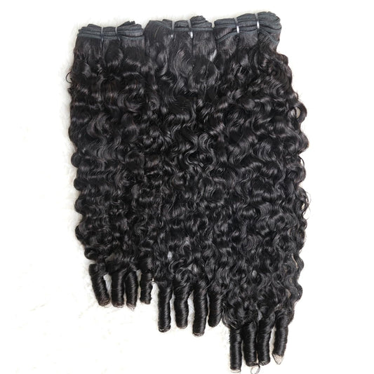 14 - 28 Inch Burmese Curly Bundles Virgin Brazilian Hair 1B Natural Black - Lordess Beauty
