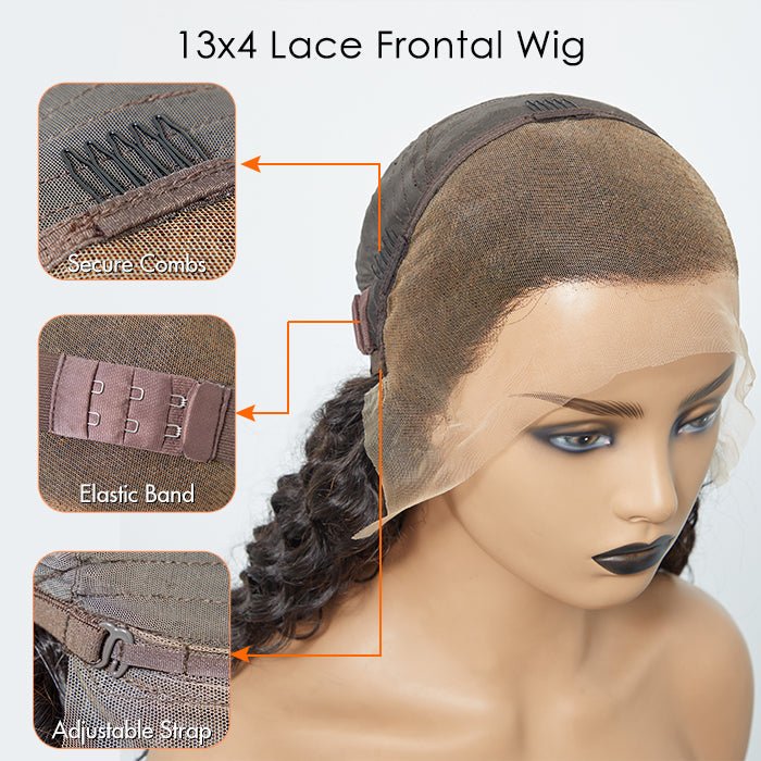 200% Density 13x4 Full Frontal Lace Wig Deep Wave - Lordess Beauty