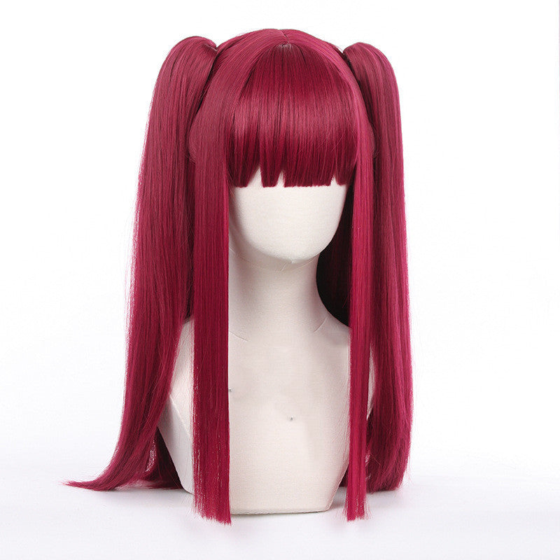 Burgundy Glam Cosplay Wig – Anime-Inspired Elegance
