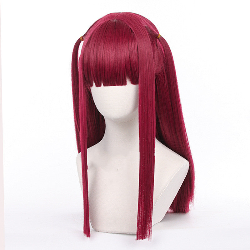 Burgundy Glam Cosplay Wig – Anime-Inspired Elegance
