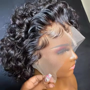 Brazilian Pixie Cut 13x1 Lace Front Wig – Short Curly Human Hair Wig