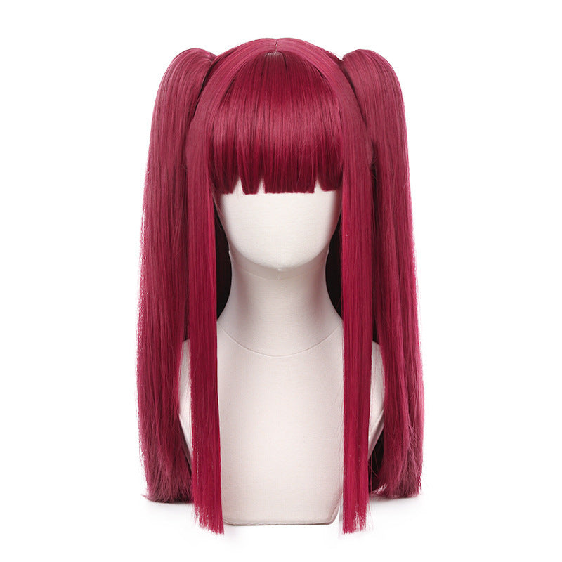 Burgundy Glam Cosplay Wig – Anime-Inspired Elegance