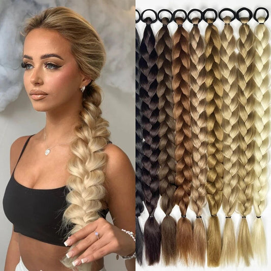 Sleek 24-Inch Braided Ponytail Extension – Heat-Styling Friendly