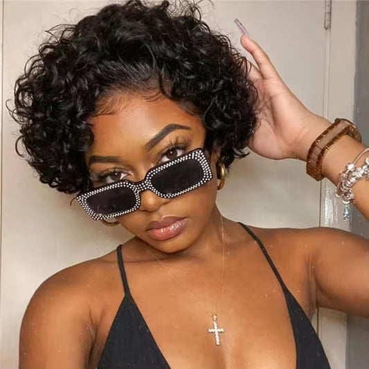 Brazilian Pixie Cut 13x1 Lace Front Wig – Short Curly Human Hair Wig