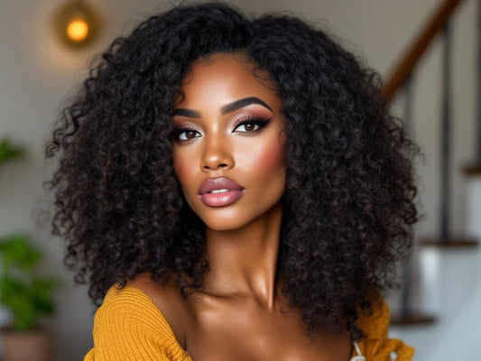 Kinky Curly 4x4 Transparent Closure Wig