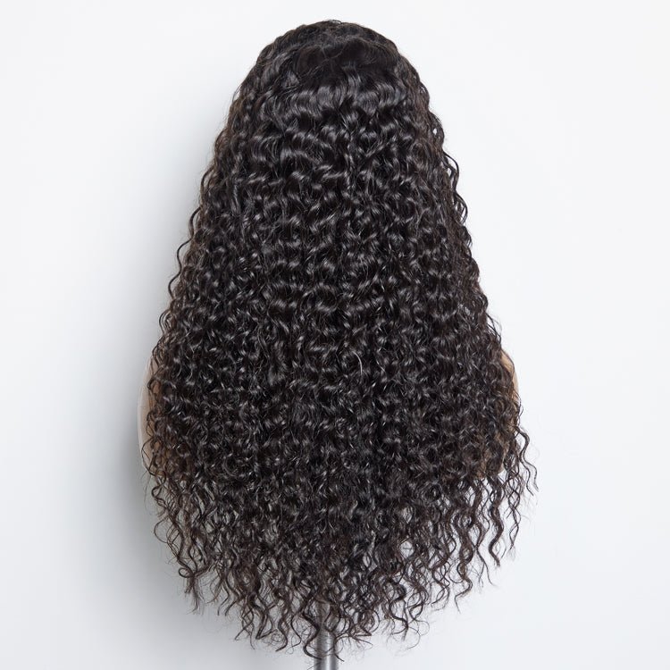 Glueless 3D Cap Pre - bleached Water Wave 13x4 Transparent Lace Front Wig 150% Density - Lordess Beauty