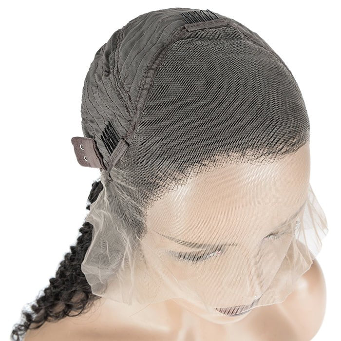 Glueless 3D Cap Pre - bleached Water Wave 13x4 Transparent Lace Front Wig 150% Density - Lordess Beauty